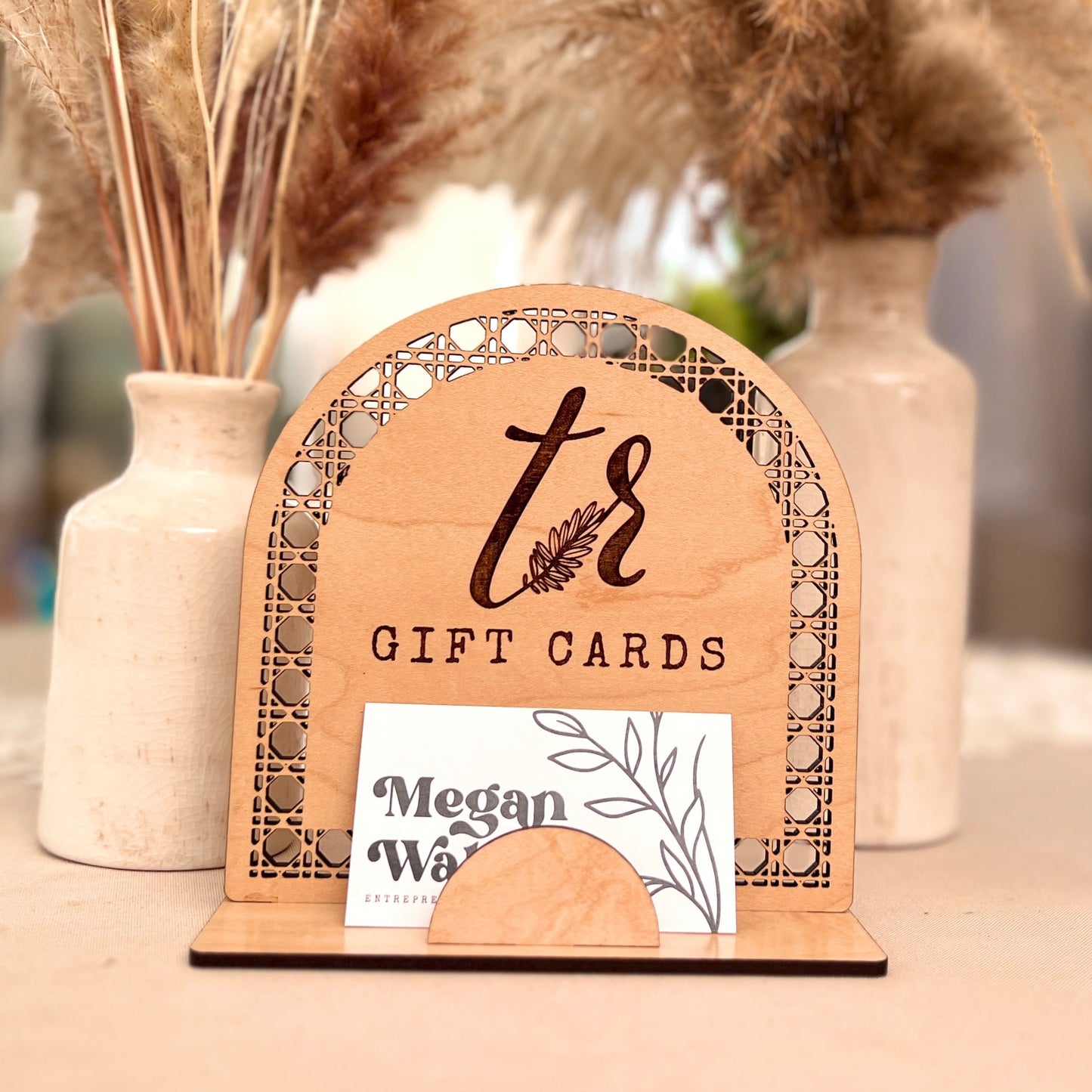 Rattan Arch Business Card Holder