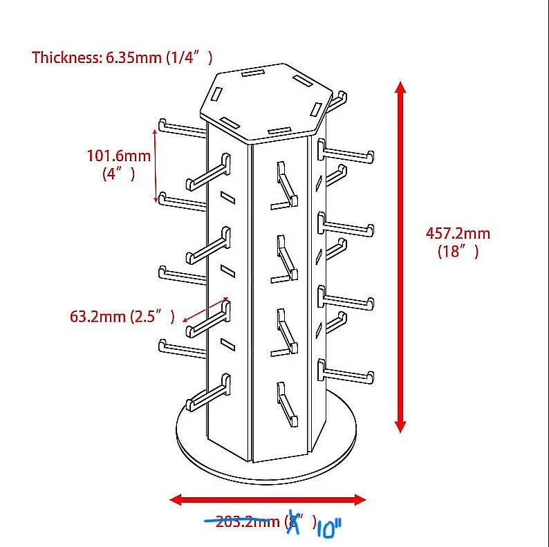Custom Spinning Product Hanging Display Tower