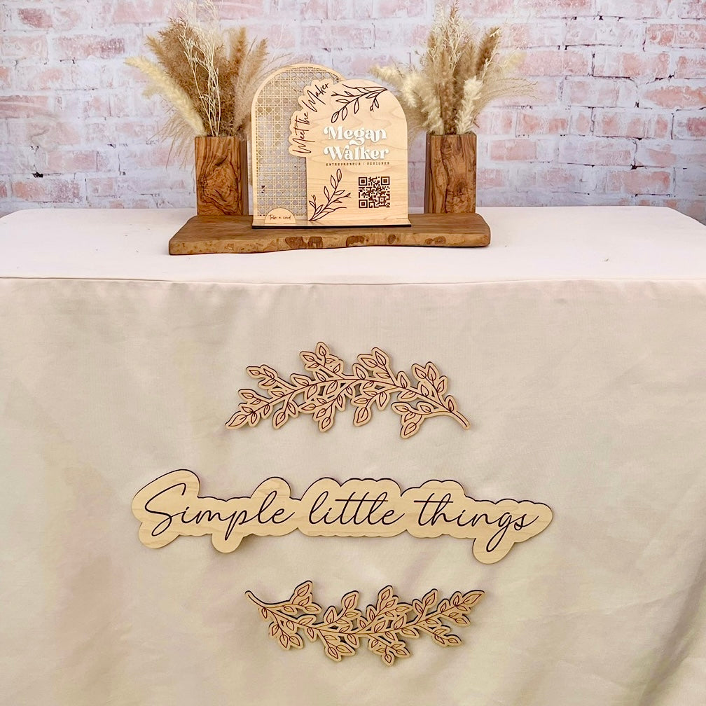 Magnetic Wood Hanging Tablecloth Booth Logo Sign